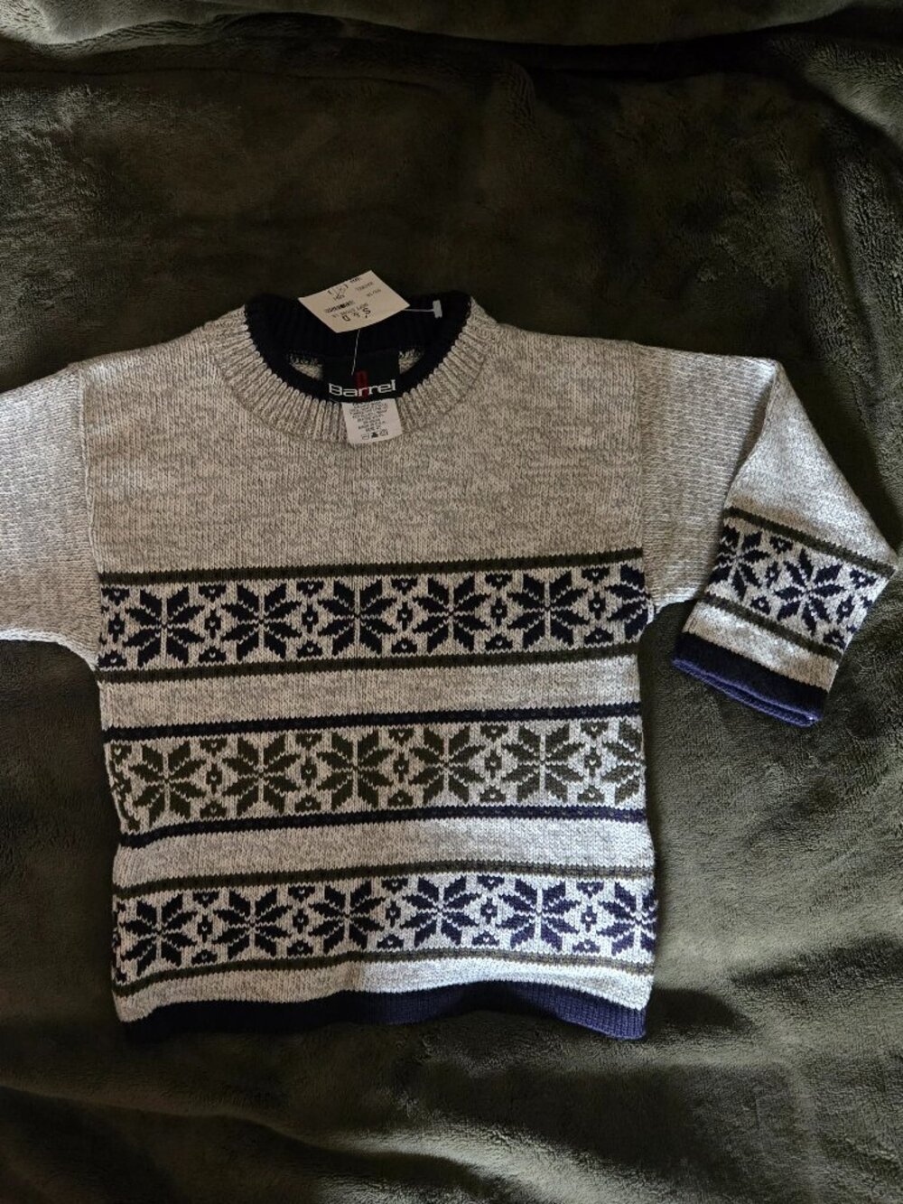 BOYS (or UNISEX) COTTON SWEATER, size 3T